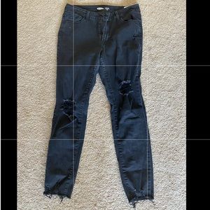 Old Navy black distressed skinny jeans